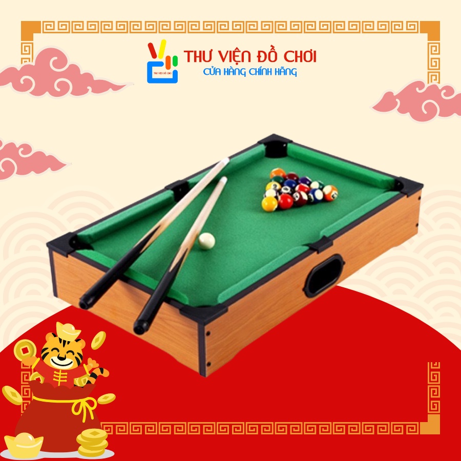 Bi-a Mini Gỗ - Size nhỏ KHÔNG CHÂN 51*31*10cm - Thư Viện Đồ Chơi