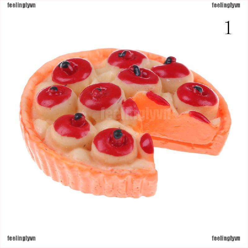 ❤TOP❤ Mô hình bánh pizza táo xinh xắn bằng nhựa cho búp bê đồ chơi 1/12 ❤YO