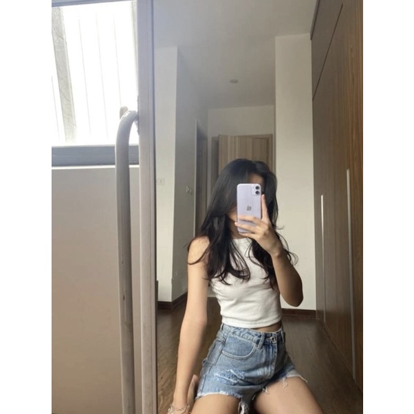 Áo yếm croptop màu trơn form basic