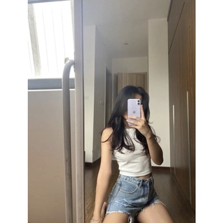 [Hàng order Shein] Áo yếm croptop màu trơn form basic