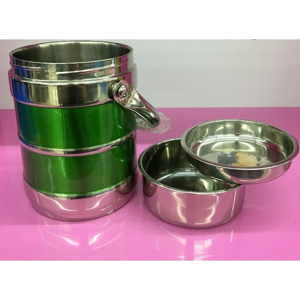 CẶP LỒNG INOX GIỮ NHIỆT 3 NGĂN PHONG CÁCH HÀN QUỐC
