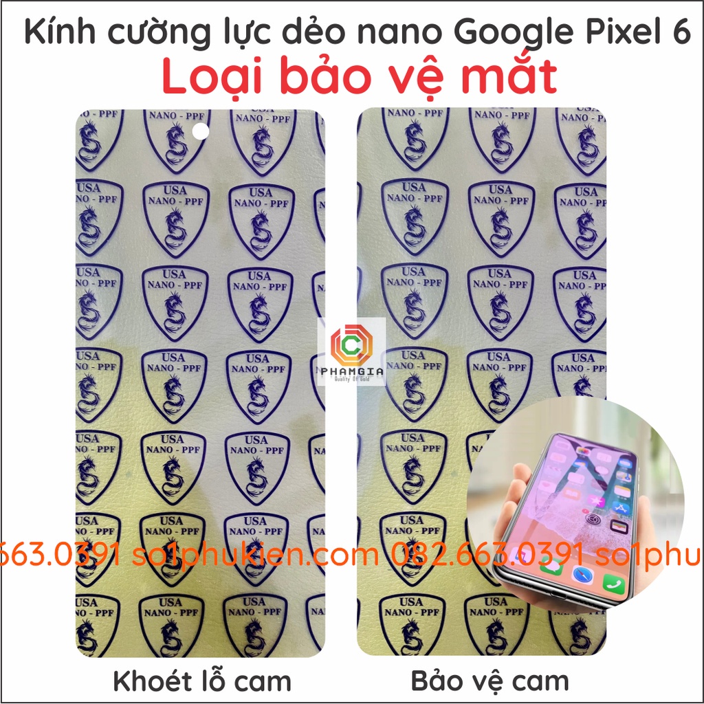 Dán cường lực dẻo nano Google Pixel 6 trong suốt, siêu bền, độ cường lực 9H+