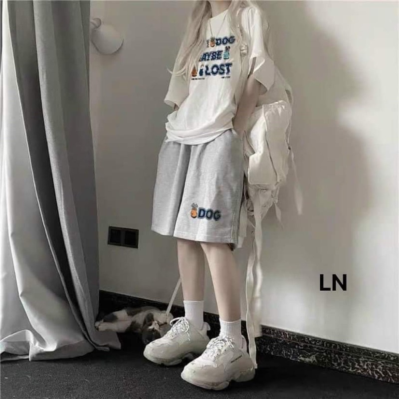 Bộ đùi DOG quần xám TH6