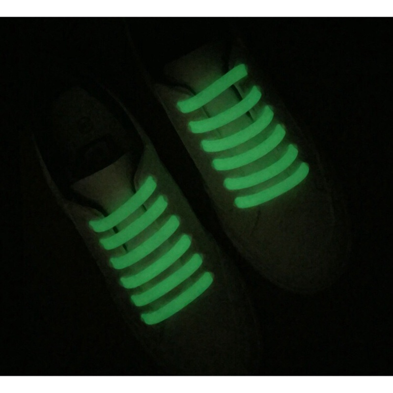 1 Set 12 Dây Giày Silicone Dạ Quang