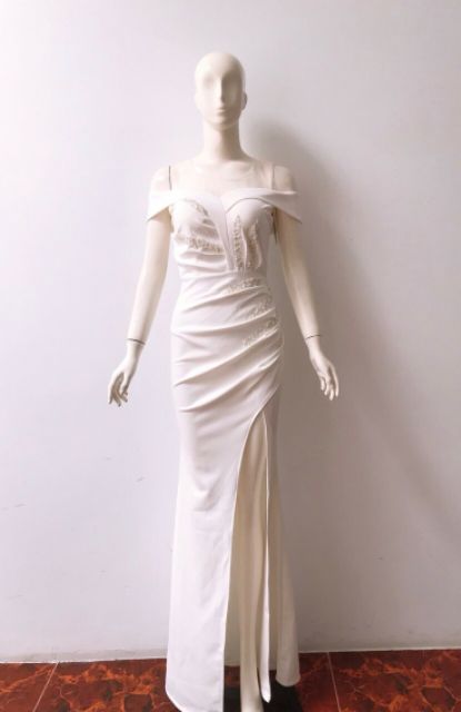 Đầm dạ hội rớt vai kèm ảnh thật tặng hoa tai thời trang xinh xắn | BigBuy360 - bigbuy360.vn