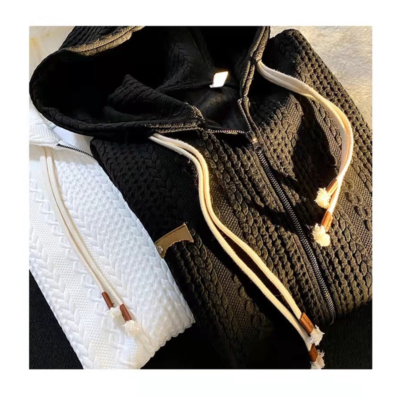 Áo Khoác Cardigan Dệt Kim Dáng Rộng Có Mũ Trùm Thời Trang Hàn Quốc Cho Nam