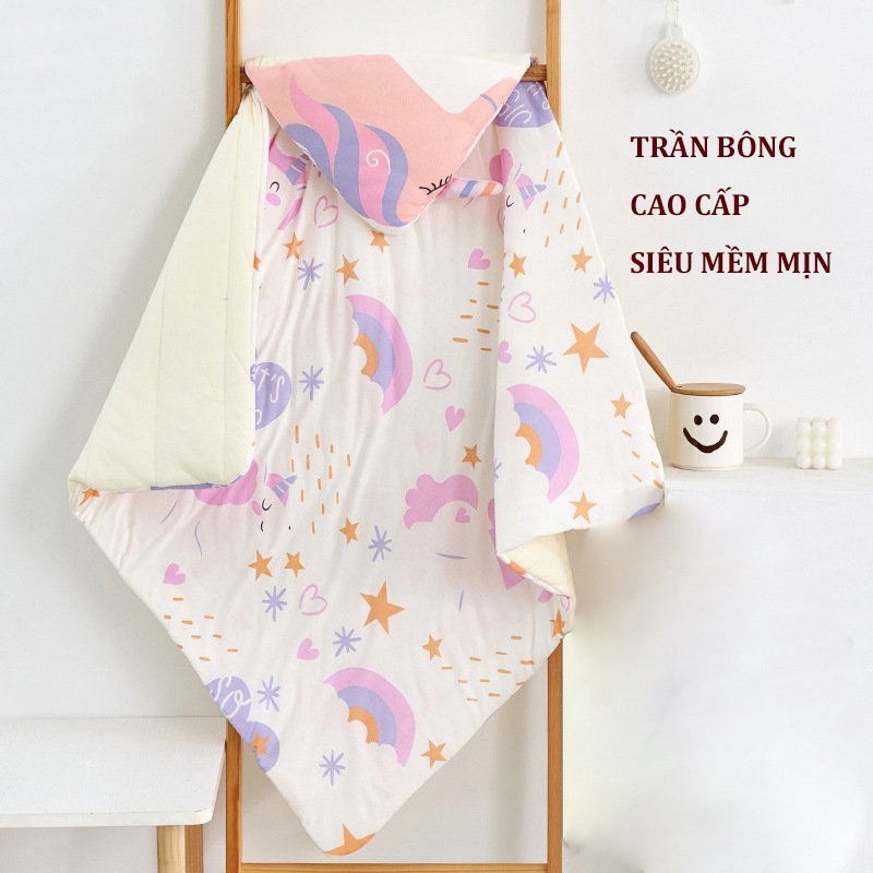 Chăn ủ sơ sinh trần bông cao cấp giữ ấm chuẩn tư thế cho bé Baby And Me