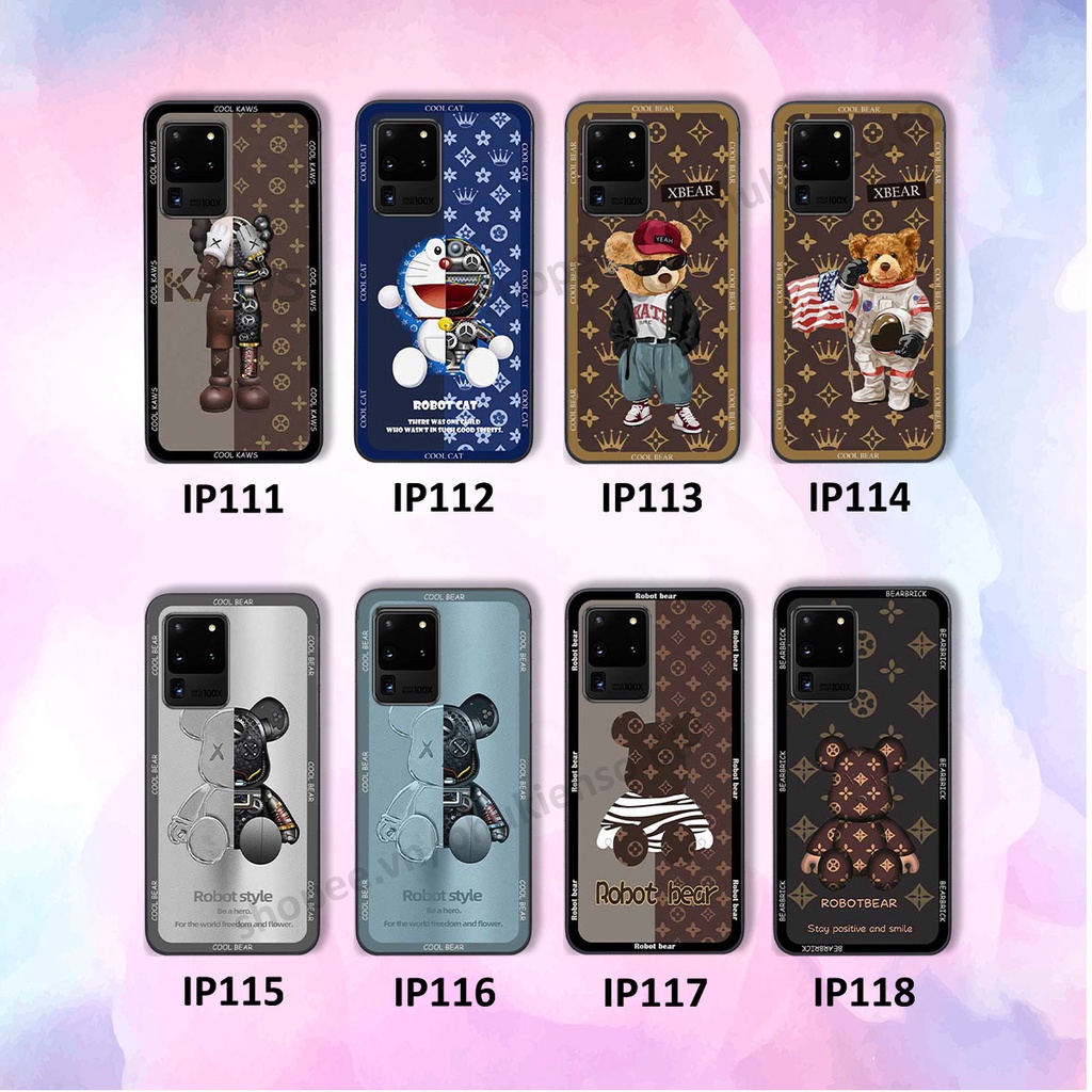 Ốp lưng điện thoại Samsung S20 Ultra in hình gấu bear, kaws, doremon thời trang, ốp lưng cao cấp chất lượng