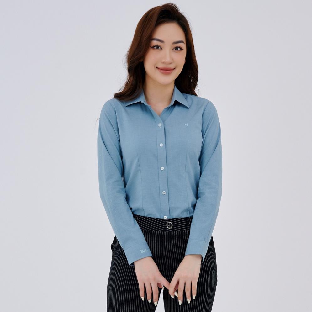 Áo sơ mi nữ Thái Hòa Shop tay dài trơn giãn 2869 - 6 MÀU SẮC