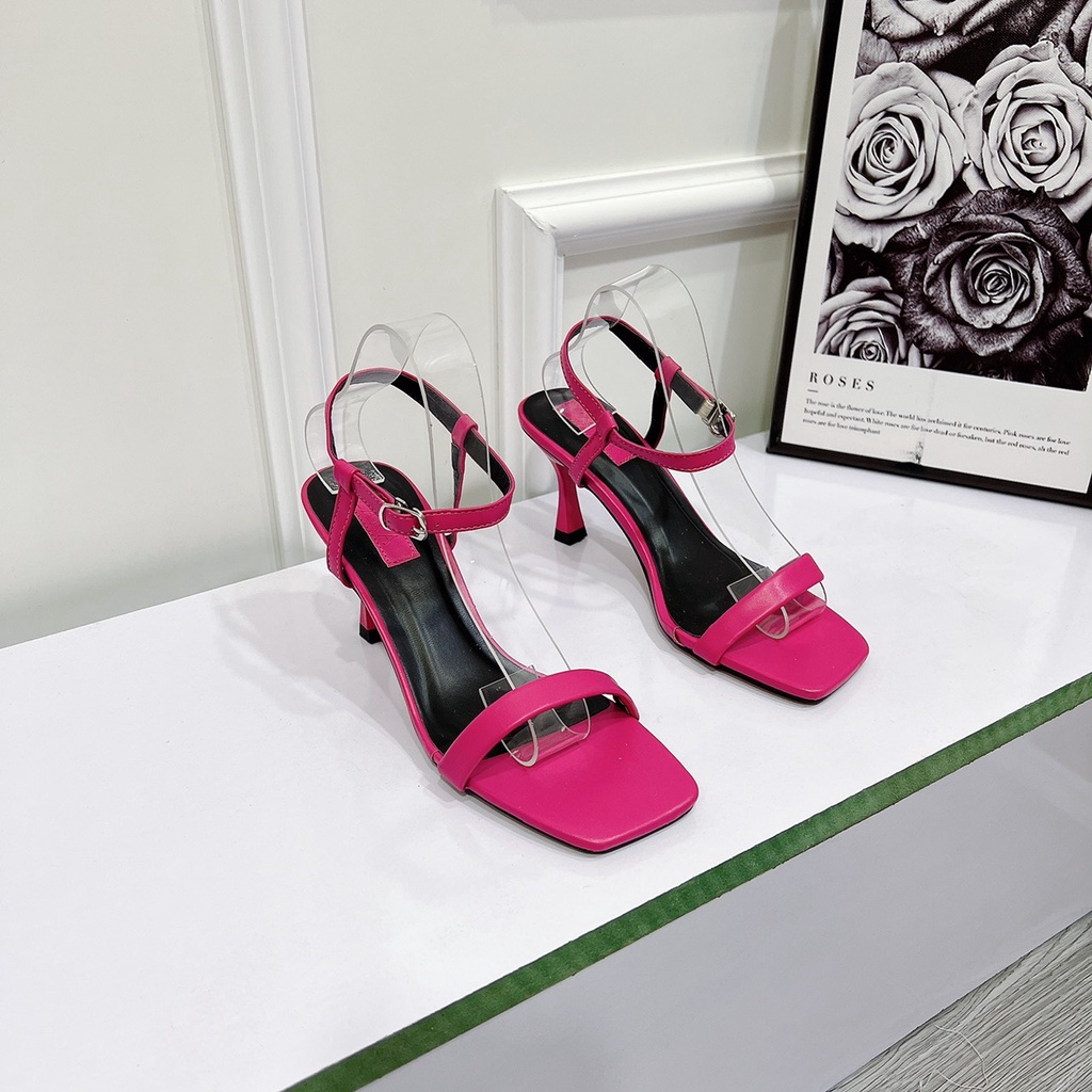 Sandal nữ 7p hậu khóa gót ly nhọn cao cấp chất da đẹp mê - Chị Chảnh Store