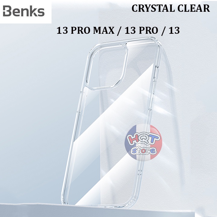 Ốp lưng kính trong suốt Benks Crystal Clear IP 13 Pro Max / 13 Pro / 13
