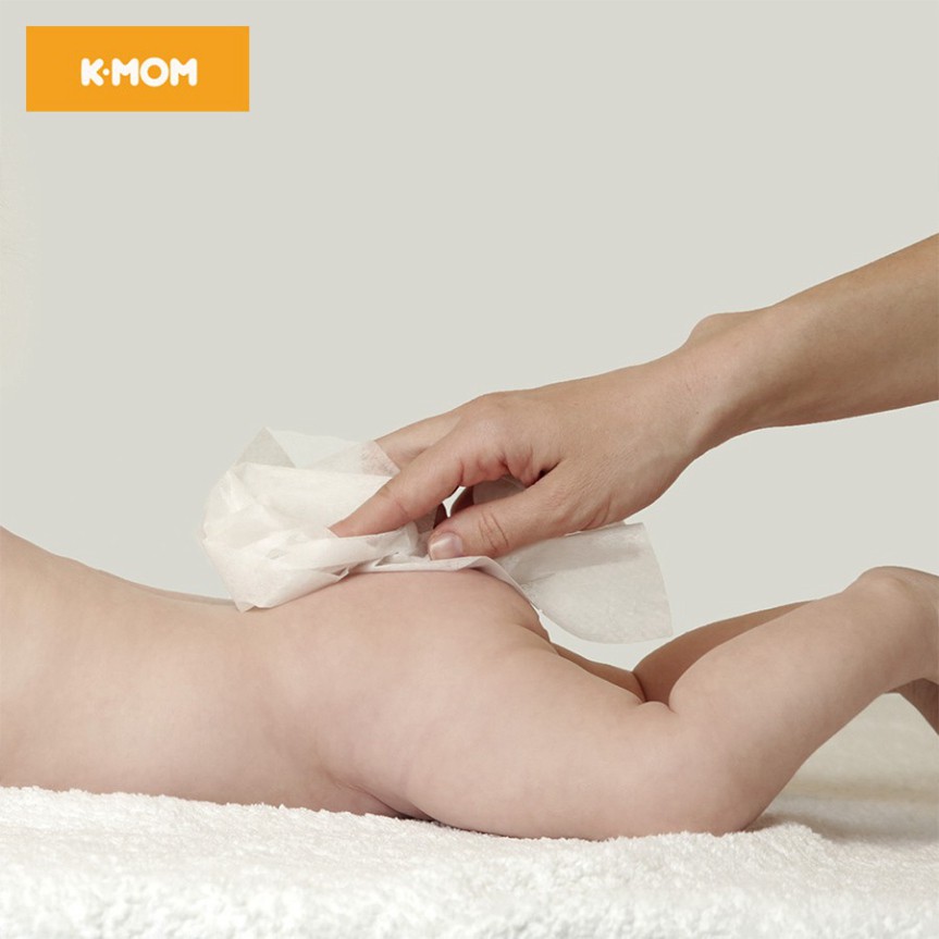 [Chính Hãng] Khăn ướt cao cấp K-Mom Hàn Quốc First Wet Wipes vân nổi (100c) – Khăn giấy ướt Kmom không mùi cho bé