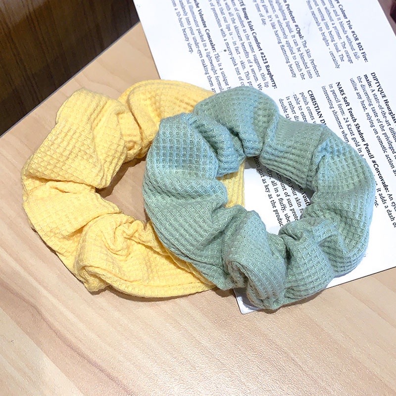 Dây Buộc Tóc Dày Dặn Màu Sắc Đơn Giản Phong Cách Retro Hàn Quốc Cho Nữ