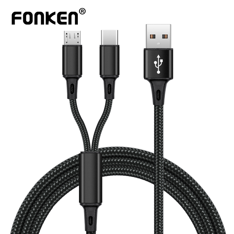 Dây Cáp Sạc Nhanh Fonken FY106 Cho Samsung Xiaomi / Máy Tính Bảng / MP3 Hai Cổng Micro USB / Type-C Từ Tính