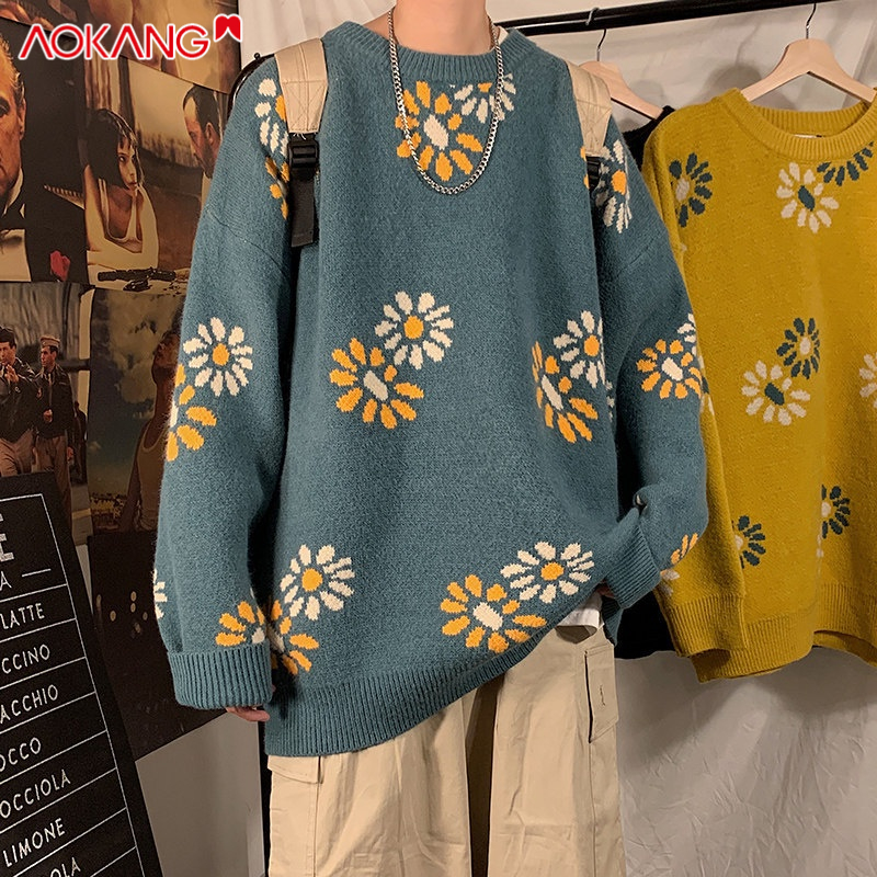 Áo sweater AOKANG dáng rộng in họa tiết cá tính trẻ trung cao cấp cho nam