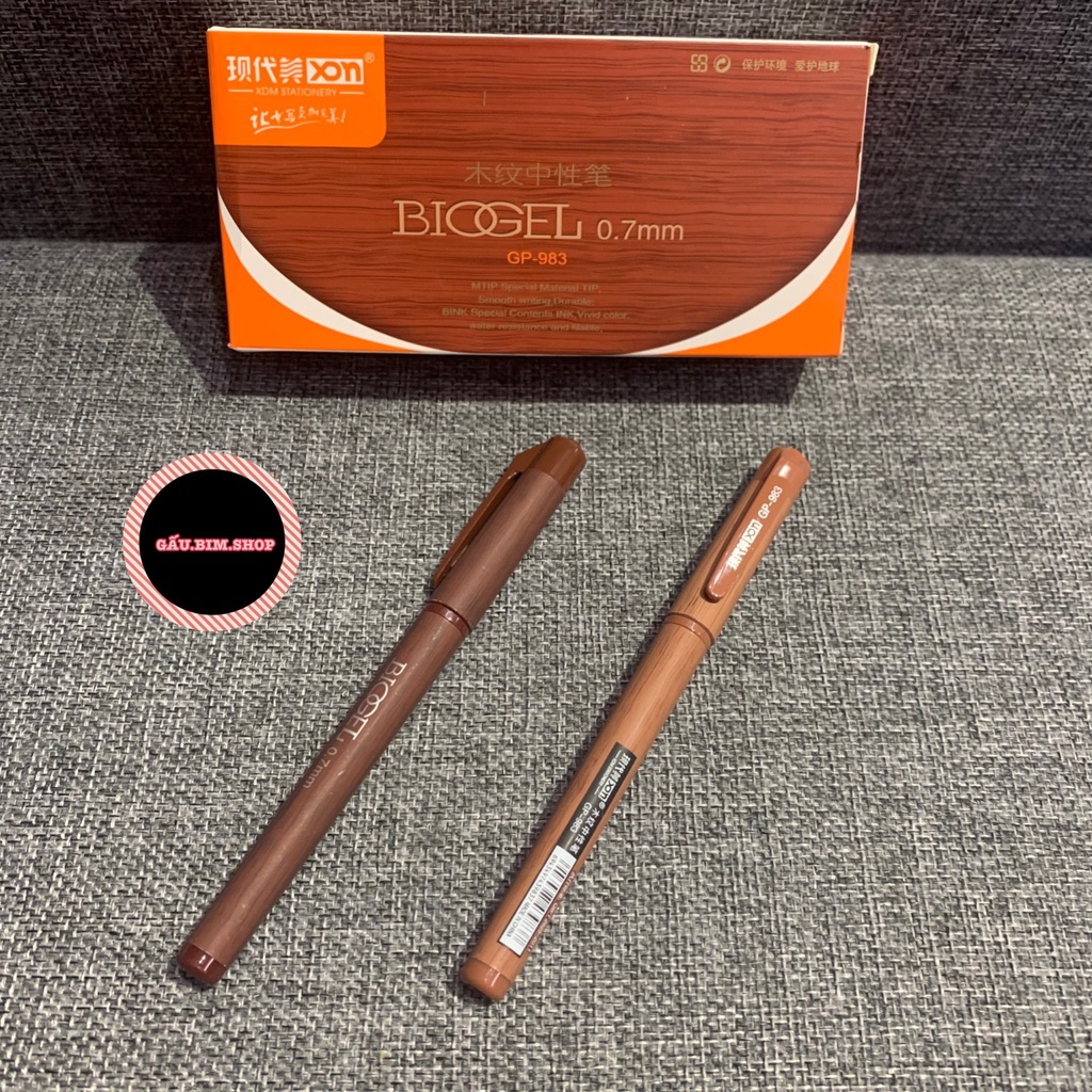 [Giá Sỉ] Bút ký vân gỗ Biogel GP983 ngòi 0.7mm