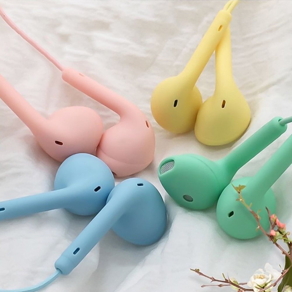 U19 Headset Earphones Macarons Cartoon Cute Earplug with Mic for Iphone Xiaomi Huawei Girls Gifts 3.5mm In-Ear Dropshipp 2020