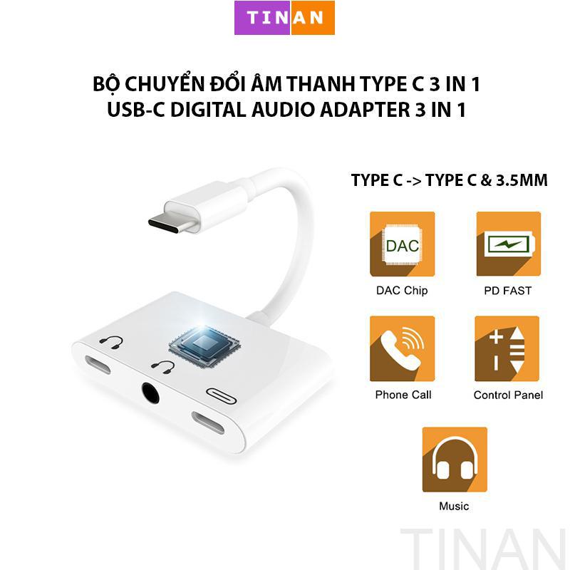 [3 IN 1] Bộ Chuyển Đổi Type C Sang Cổng Audio 3.5mm &amp; Type C, Vừa Cắm Sạc Vừa Mang Tai Nghe