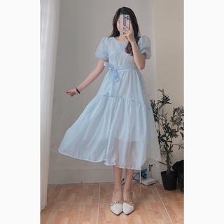 Đầm - váy công chúa trắng xanh