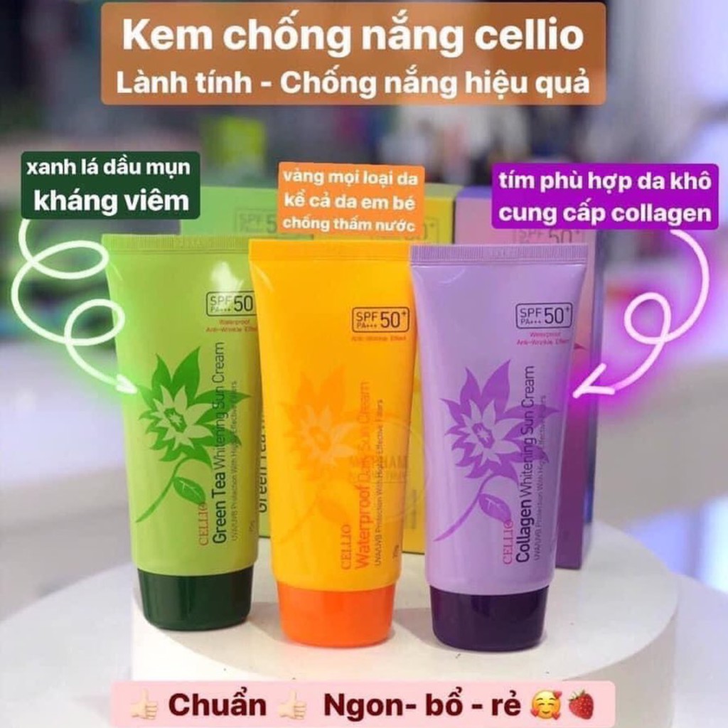 KEM CHỐNG NẮNG DƯỠNG DA CELLIO SPF 50 PA+++