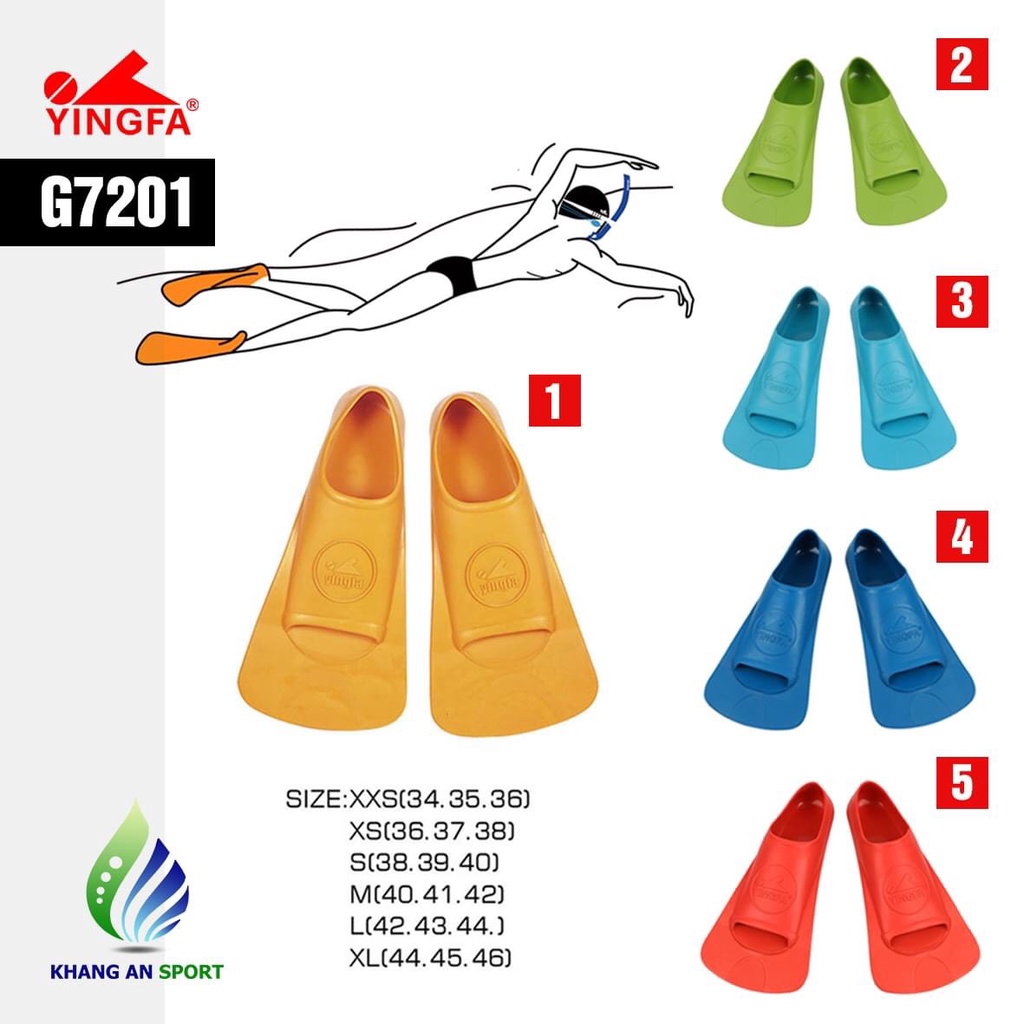 Chân vịt bơi/Lặn YingFa G7201 chân ngắn dùng trong tập luyện và thi đấu