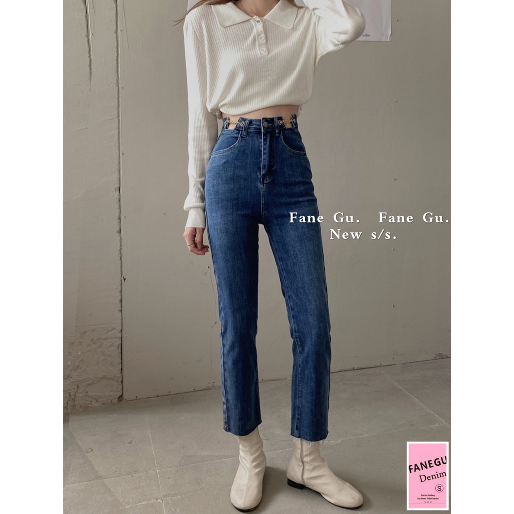 Quần Jeans ống đứng cạp cao/ Hàng cao cấp