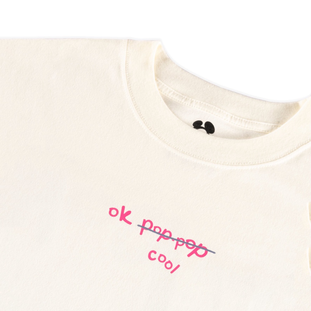 Áo Thun POPPOP BUBLLE LOGO TSHIRT CREAM/YALE BLUE