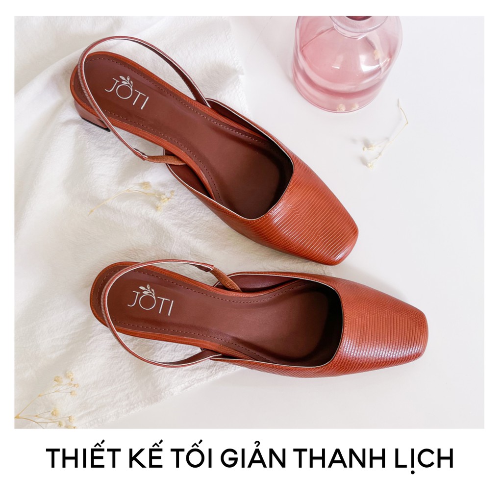 Giày Cao Gót Nữ JOTI Flora 3274VN5 - Mũi Vuông Quai Hậu Đế Trụ Cao 3cm Da Mờ - Mang Công Sở