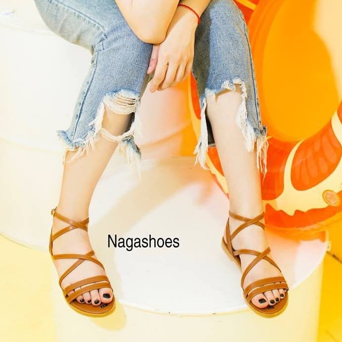 Dép sandal nữ nhiều dây quai gài đi biển vintage