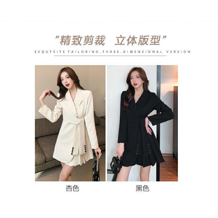 Đầm dài tay thắt dây ở eo thời trang thu đông cho nữ