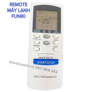 Điều khiển điều hòa funiki trắng nút xanh. remote máy lạnh funiki