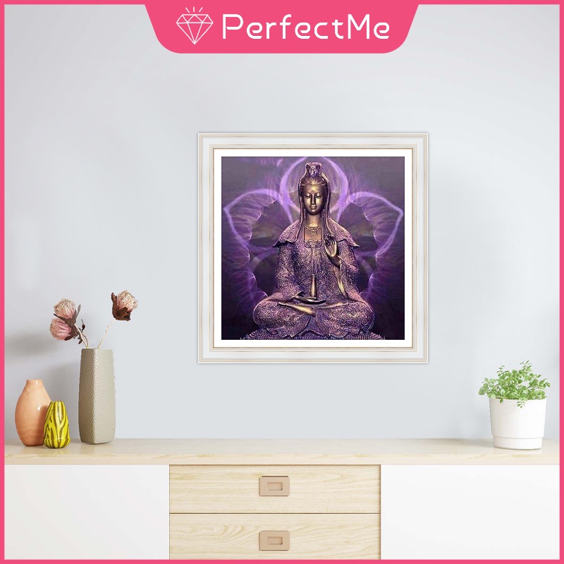 Bộ Tranh Đính Đá 5D Tự Làm 30×30cm Hình Phật Giáo Trang Trí Nhà Cửa