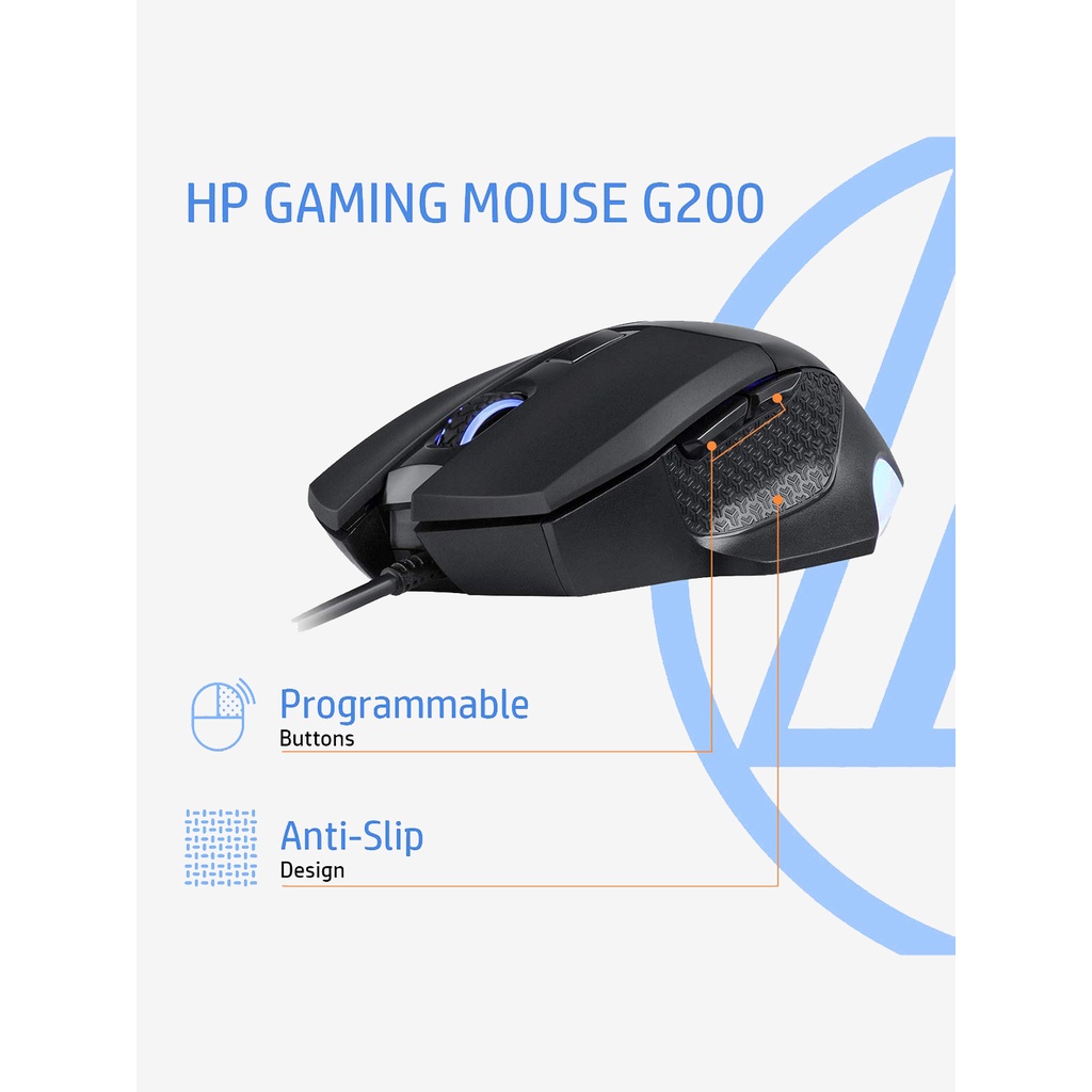 Chuột Chơi Game HP G200 Quang Có Macro, Switch Omron - CHÍNH HÃNG