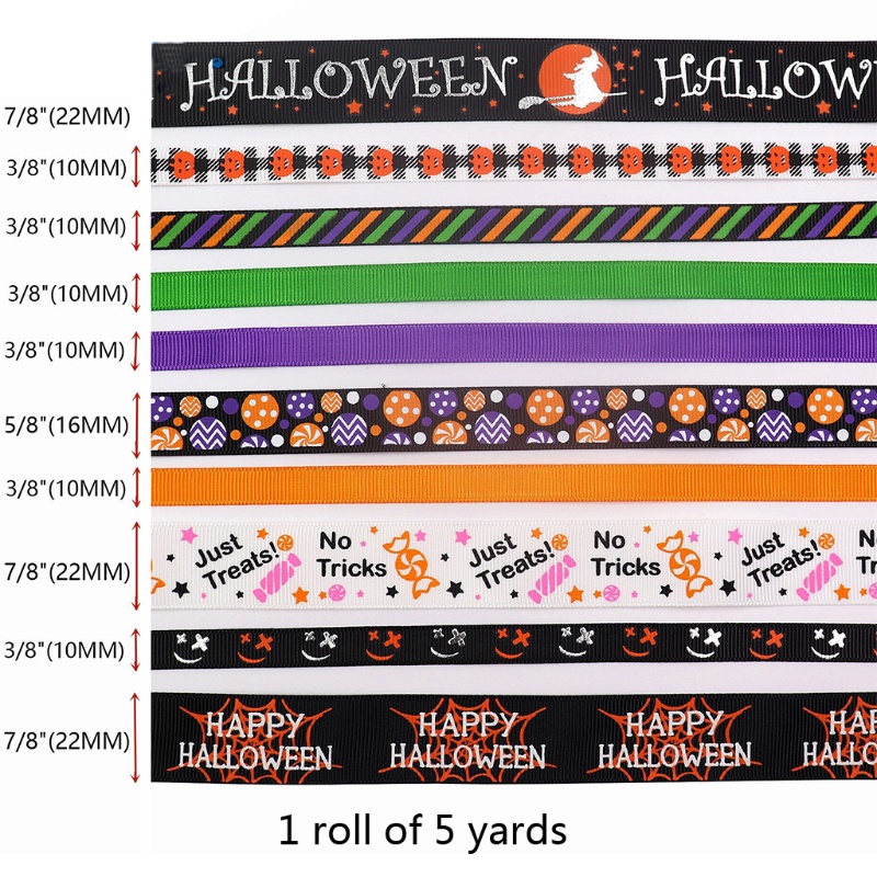 Dây Ruy Băng Nhiều Màu Sắc Dùng Gói Quà Halloween