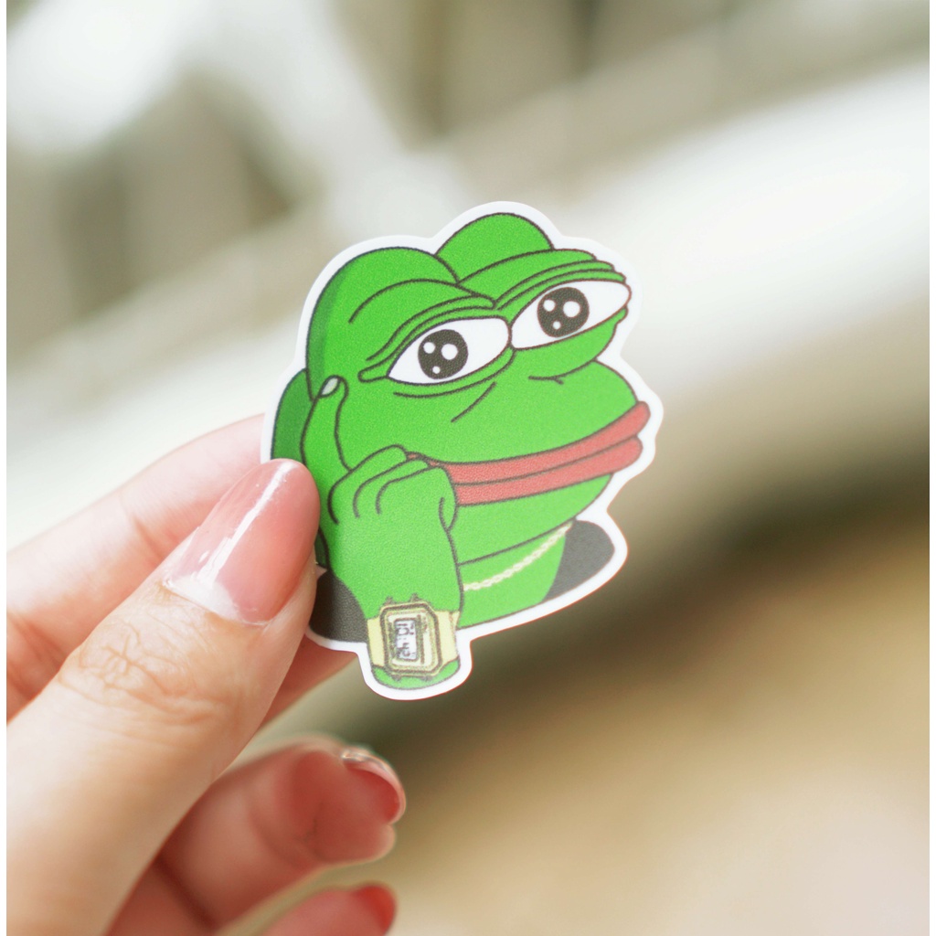 Sticker Ếch Xanh Dán Mũ bảo Hiểm Cắt Sẵn Từng Hình Kích Thước 6 - 8cm