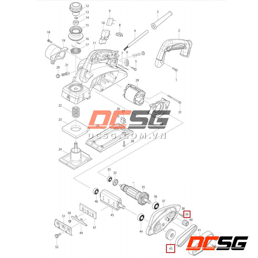 Bu ly cho máy bào dùng điện Makita KP0800/ MT190/ MT191 (chọn phân loại)