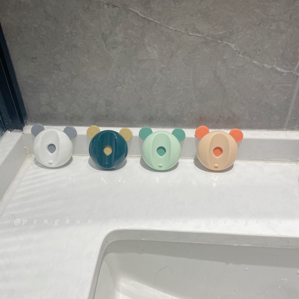 Giá Đỡ Bàn Chải Đánh Răng Điện Từ Tính Chống Nước Chống Ẩm Không Đục Lỗ Hình Đầu Gấu