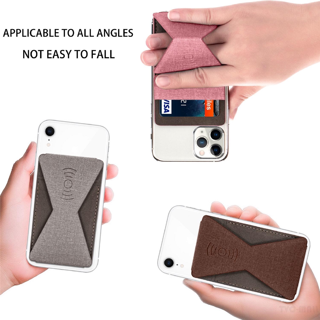 Ngăn đựng thẻ tự dính kèm chân đế có thể gập lại tiện dụng cho điện thoại | BigBuy360 - bigbuy360.vn