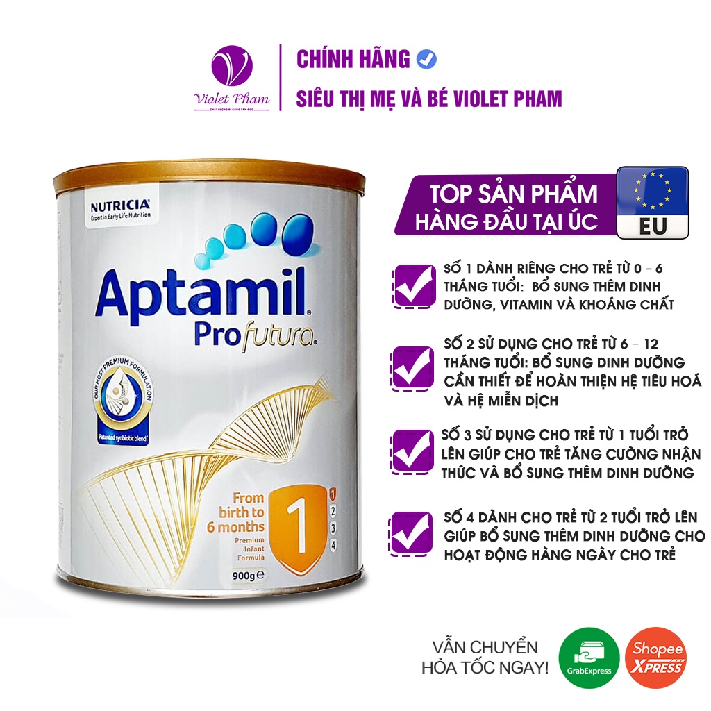Sữa Aptamil Profutura Úc 900g đủ số cho bé
