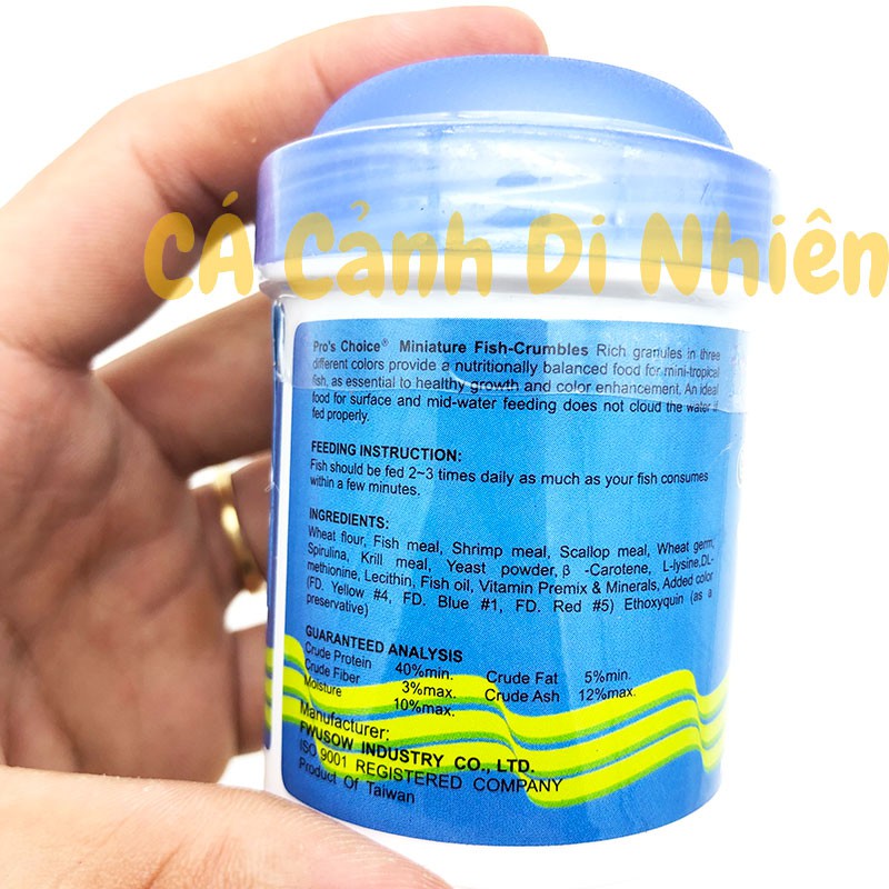 Thức ăn cho cá thủy sinh Miniature Fish dạng hạt lọ XANH lỌ 38 Gram