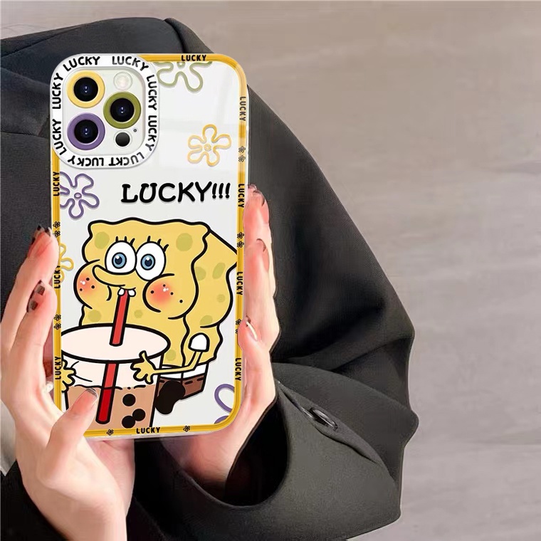 Ốp Điện Thoại TPU Dẻo Trong Suốt Họa Tiết Hoạt Hình Spongebob Cho Iphone 13 12 11 Pro Max 12 13 Mini Xr Xs Max X 6 6S 7 8Plus