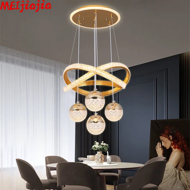 Meijiajia nhà hàng đèn chùm đèn phòng ăn mới hiện đại tối giản cửa hàng đèn nhà bếp sáng tạo khung gầm đèn chùm phát sáng