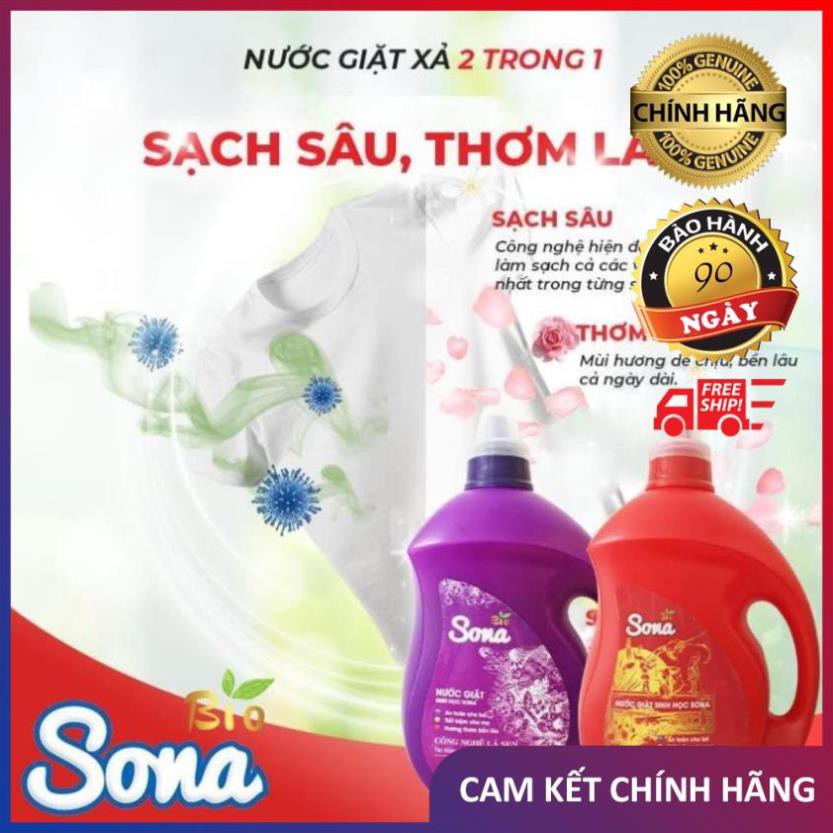 NƯỚC GIẶT XẢ SINH HỌC 2 Trong 1 SONA/EMILY 3,2kg/3,5kg Hương Nước Hoa, Hương Comfor, Hương Anh Đào, Hương Cá Ngựa