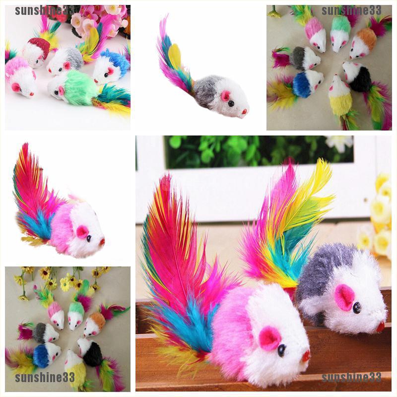 Đồ chơi chuột giả nhiều màu dễ thương cho mèo