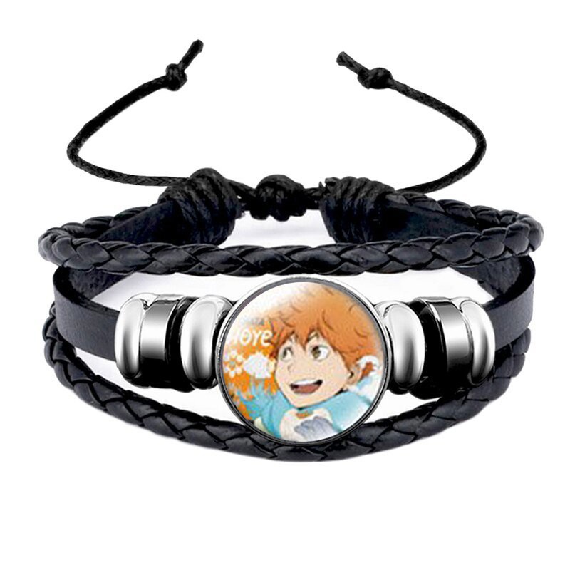Vòng tay da lộn in hình HAIKYUU!! VUA BÓNG CHUYỀN ver MÙA ĐÔNG chibi anime phụ kiện thời trang xinh xắn