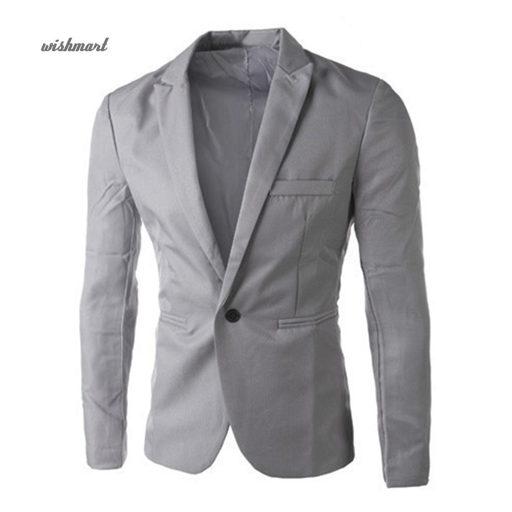 Thời Trang Áo Khoác Blazer Màu Trơn Cho Nam