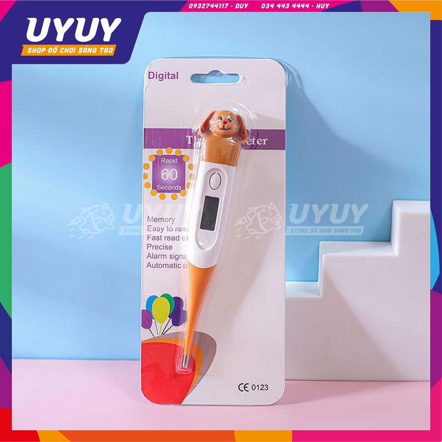 Nhiệt kế Điện Tử Kẹp Nách Hình Con Vật 🙉🐯🐼🐭🐶🐰 Đáng Yêu