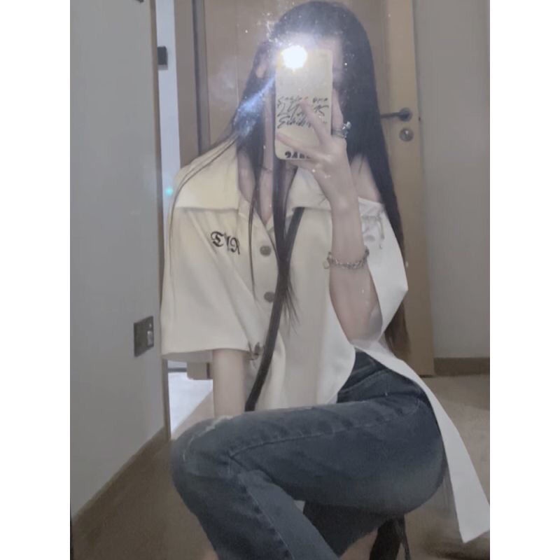 Áo polo Ngắn Tay Hở Vai Thời Trang Dành Cho Nữ