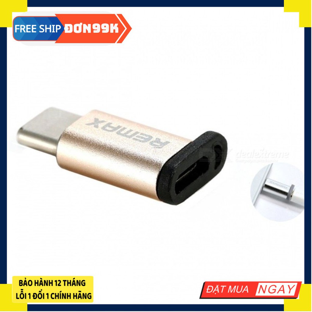 Đầu chuyển đổi từ Micro USB sang USB type C Remax RA-USB1 - hàng chính hãng Rẻ nhất shopee 2020