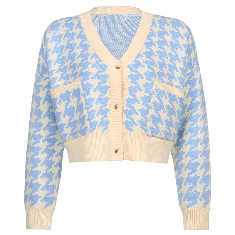 Hàng sẵn_Áo len dệt kim thời trang khí chất áo khoác nhỏ viền vàng phong cách Hàn